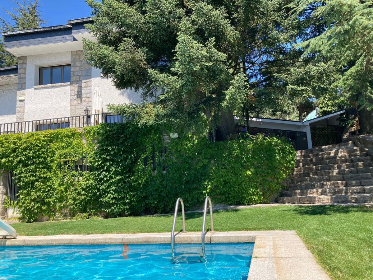 Los Cedros, Gran Chalet Con Piscina Y Apartamento En Navacerrada Villa Kültér fotó